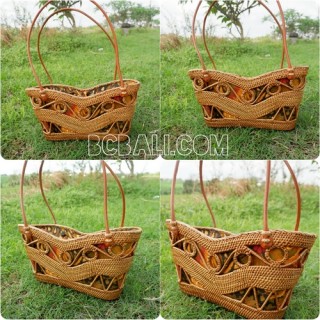 unique design balinese rattan ata handbag handmade bali style